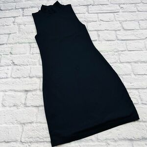 Babaton Contour Black Mock Neck Mini Dress XS Fitted Sleeveless LBD